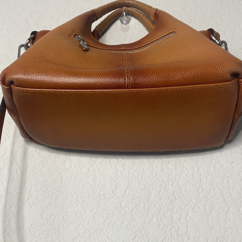 Iswee Brown Leather Purse with Crossbody Strap Cognac Tan - Picture 4 of 11